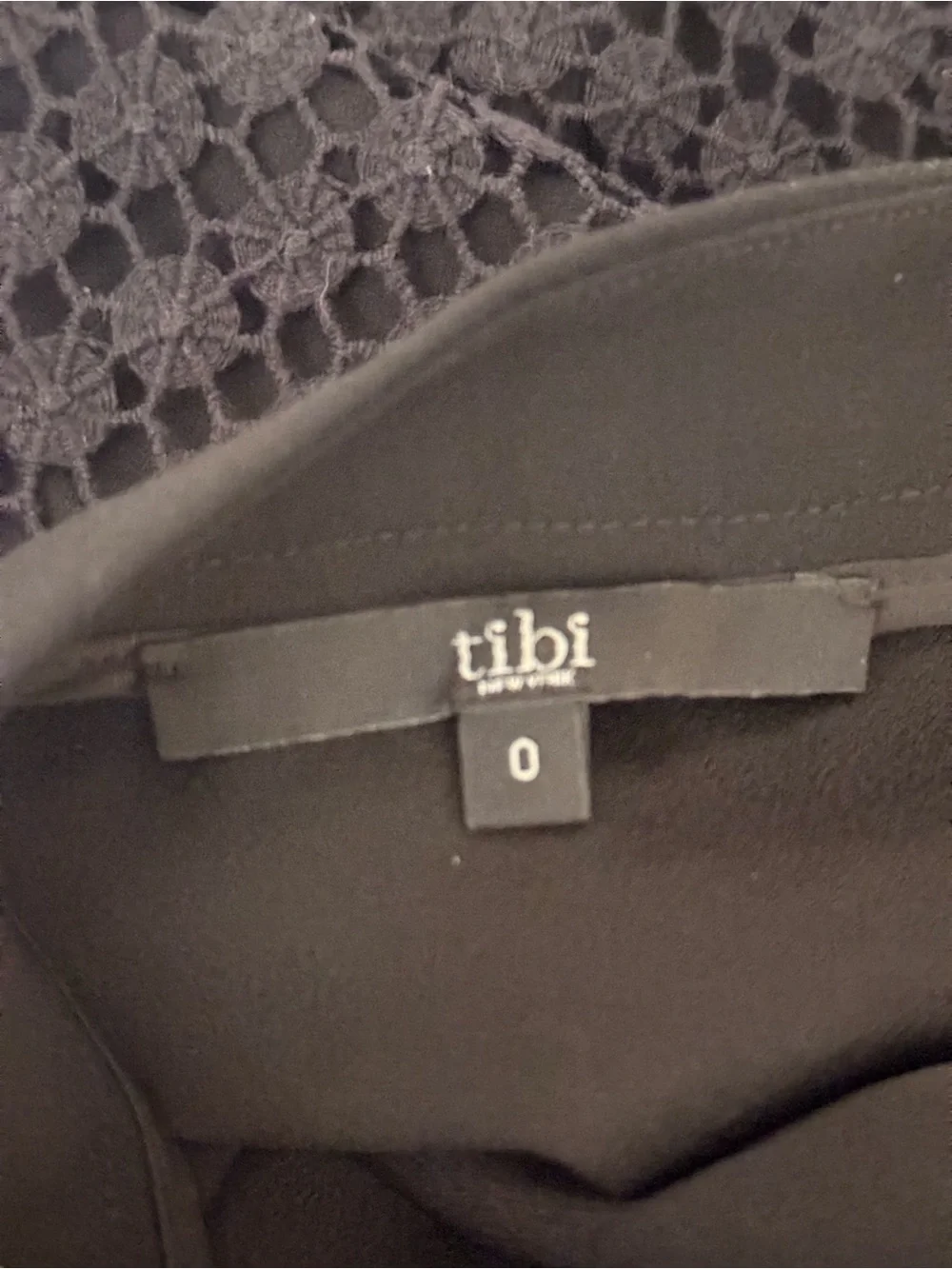 Tibi Black Crochet Pencil Skirt